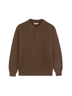 Womens DNA Heavyweight Polo Sweatshirt—cacoa brown